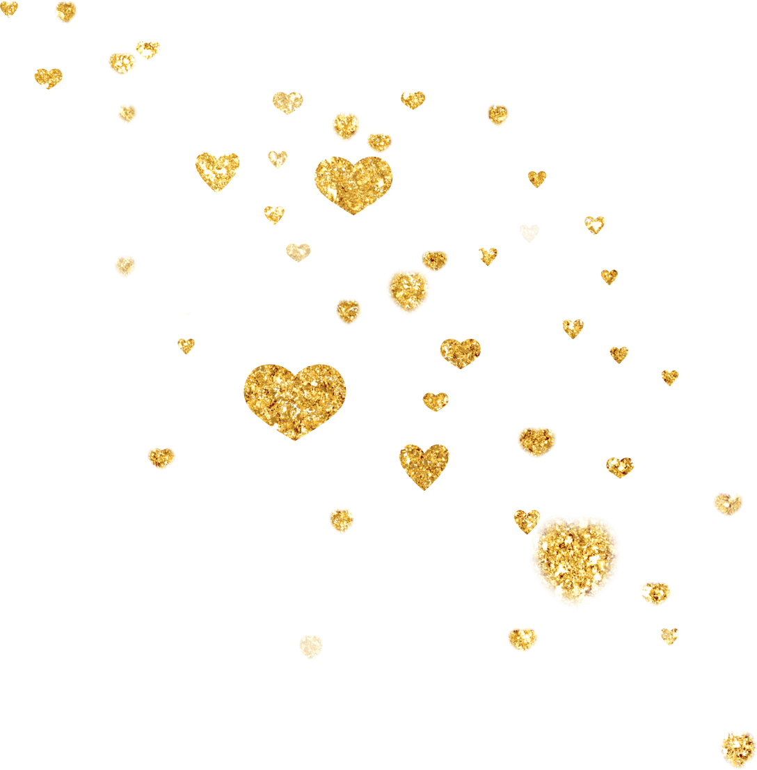 Gold glitter confetti heart